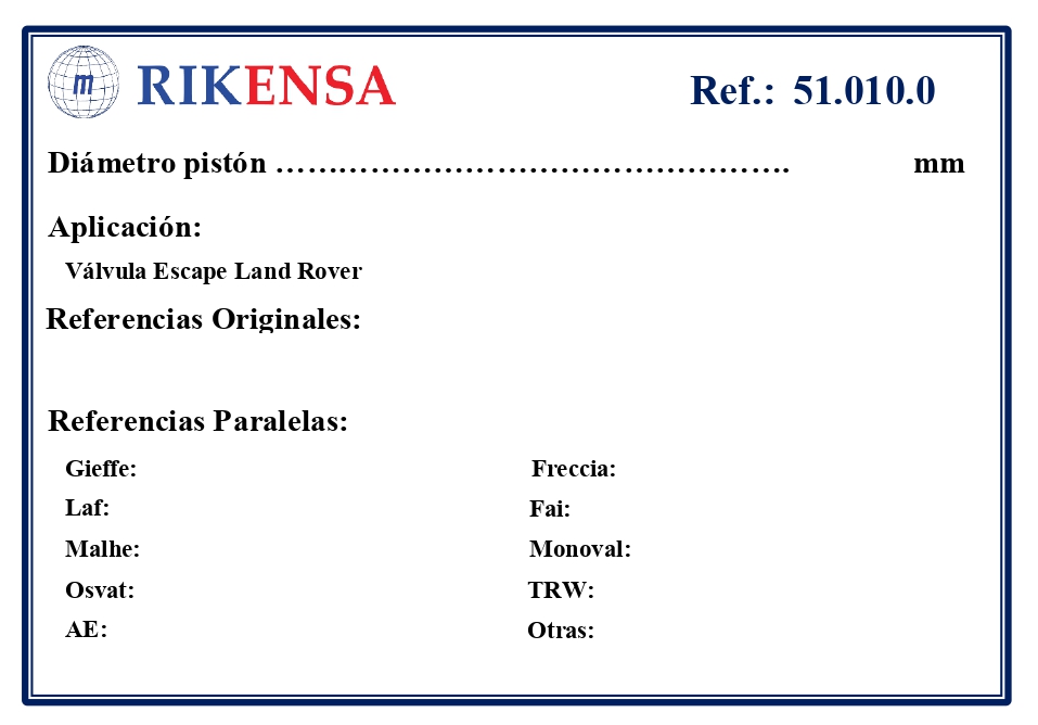 EQUIVALENCIAS ORIGINALES Y PARALELAS VALVULAS