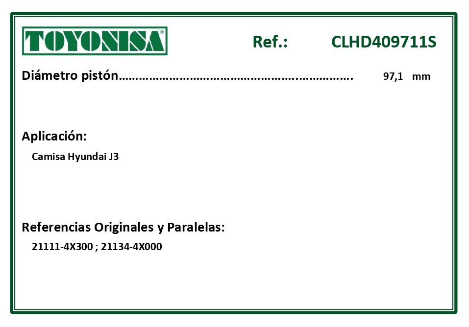 EQUIVALENCIAS ORIGINALES Y PARALELAS CAMISAS