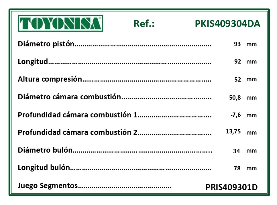 Cotas piston