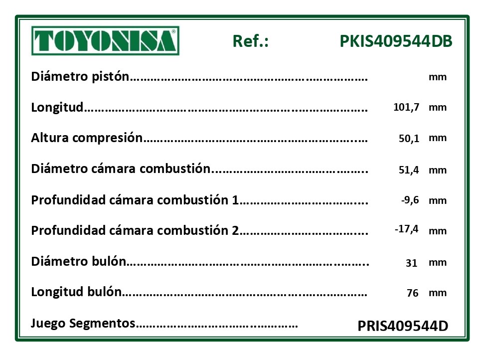 Cotas piston