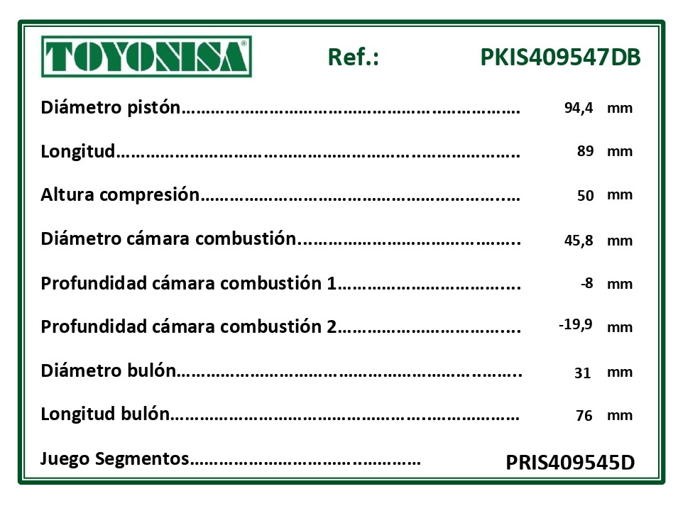 Cotas piston