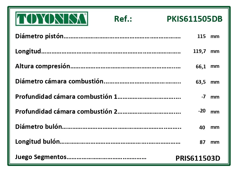 Cotas piston
