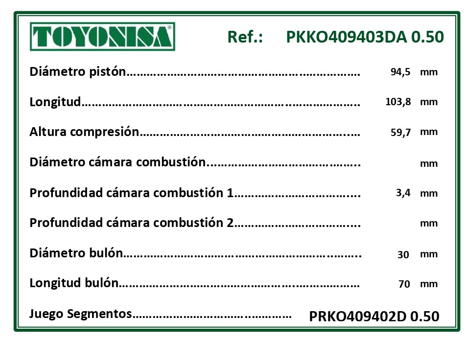 Cotas piston