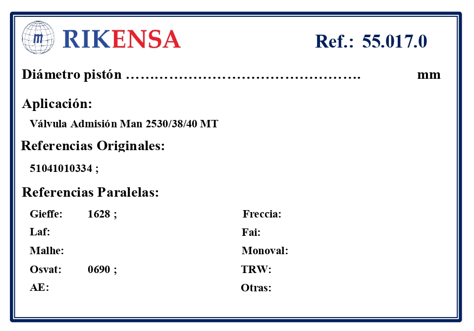 EQUIVALENCIAS ORIGINALES Y PARALELAS VALVULAS