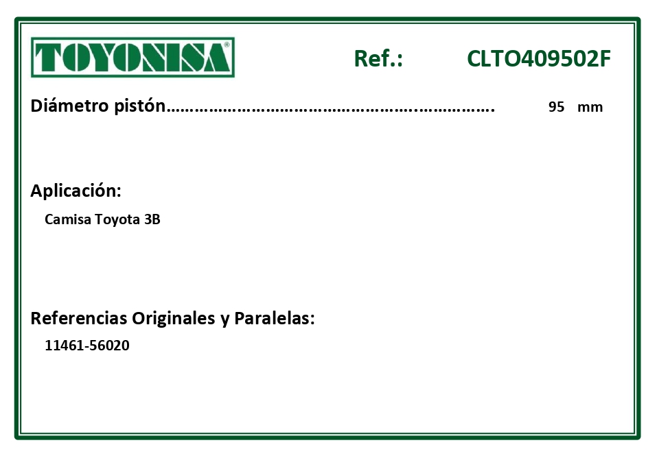 EQUIVALENCIAS ORIGINALES Y PARALELAS CAMISAS