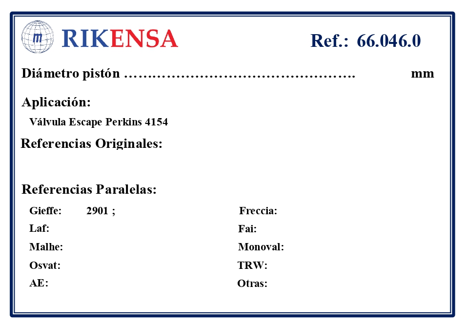 EQUIVALENCIAS ORIGINALES Y PARALELAS VALVULAS