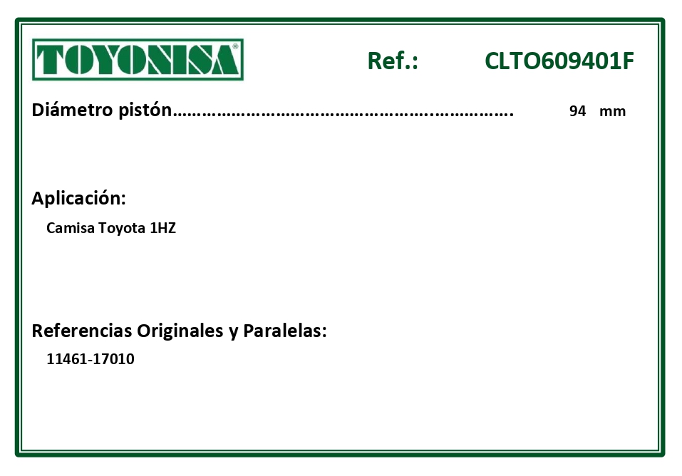 EQUIVALENCIAS ORIGINALES Y PARALELAS CAMISAS