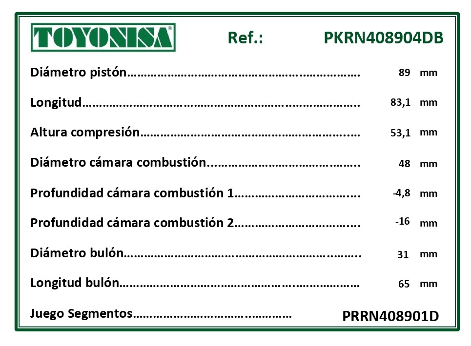 Cotas piston