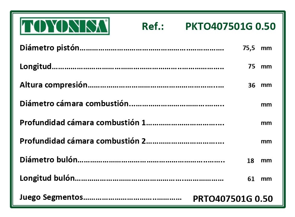 Cotas piston
