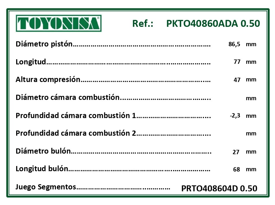 Cotas piston