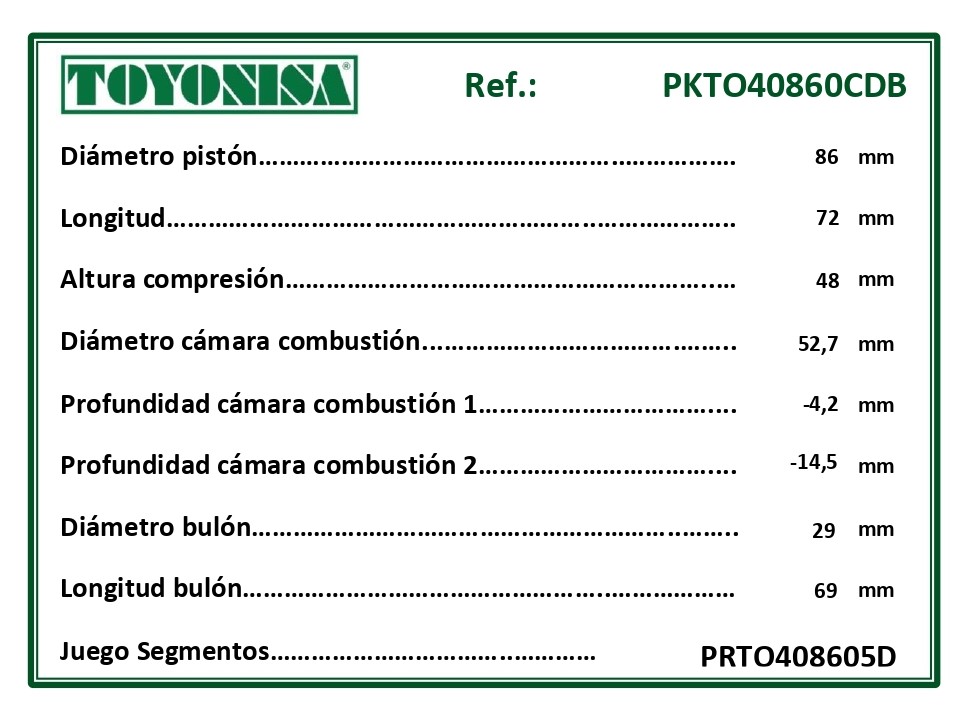 Cotas piston