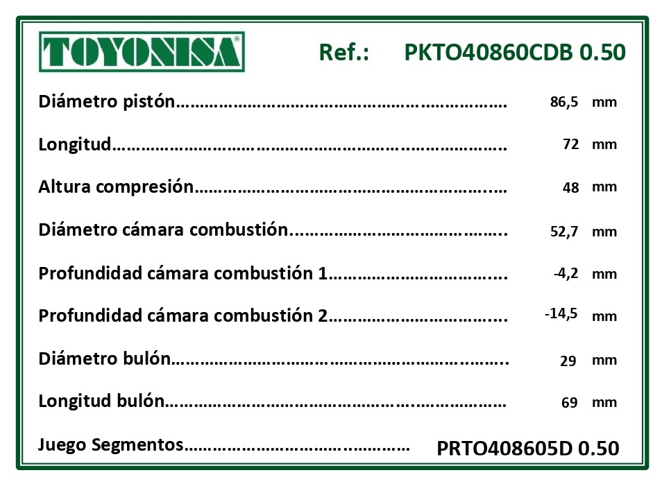 Cotas piston