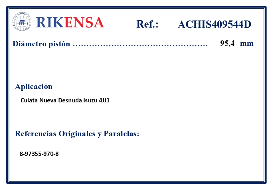 EQUIVALENCIAS ORIGINALES Y PARALELAS CULATAS