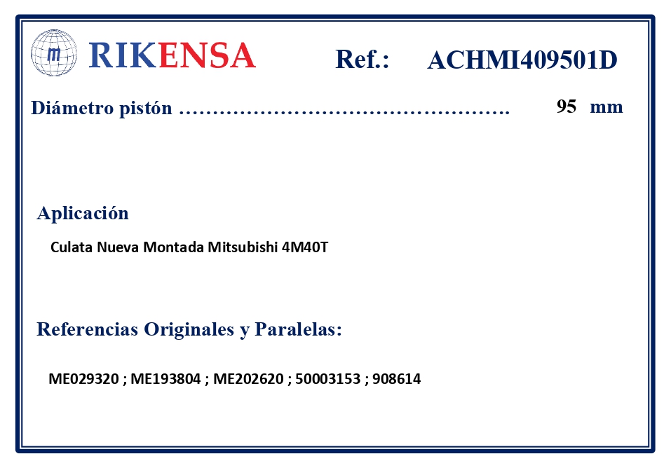 EQUIVALENCIAS ORIGINALES Y PARALELAS CULATAS