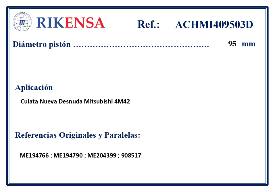 EQUIVALENCIAS ORIGINALES Y PARALELAS CULATAS