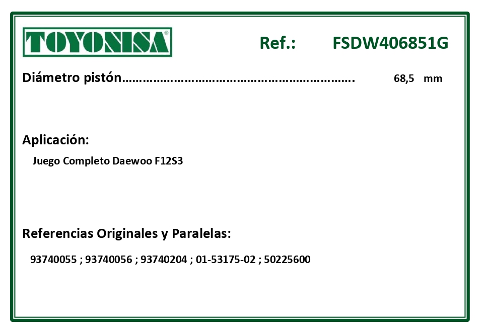EQUIVALENCIAS ORIGINALES Y PARALELAS JUNTAS