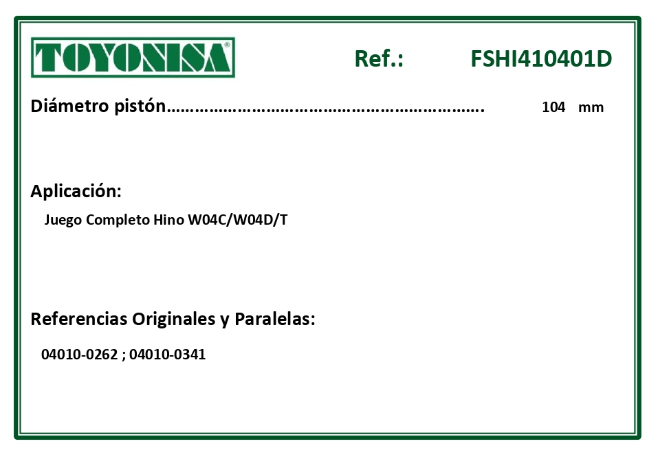 EQUIVALENCIAS ORIGINALES Y PARALELAS JUNTAS