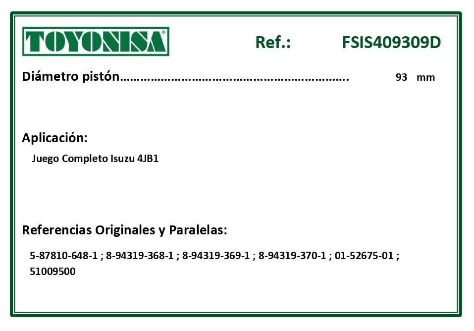 EQUIVALENCIAS ORIGINALES Y PARALELAS JUNTAS