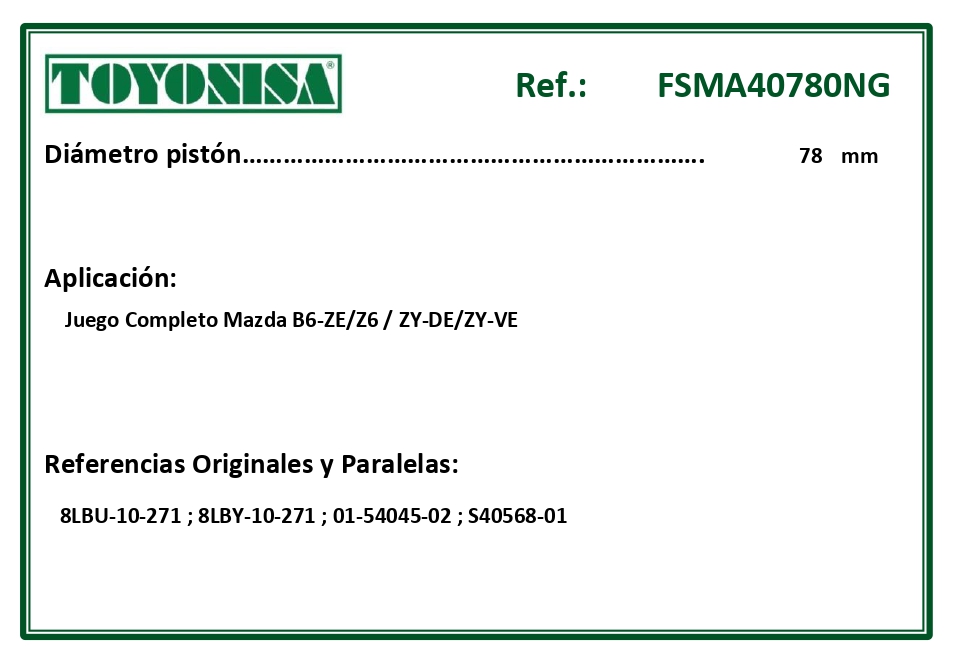 EQUIVALENCIAS ORIGINALES Y PARALELAS JUNTAS