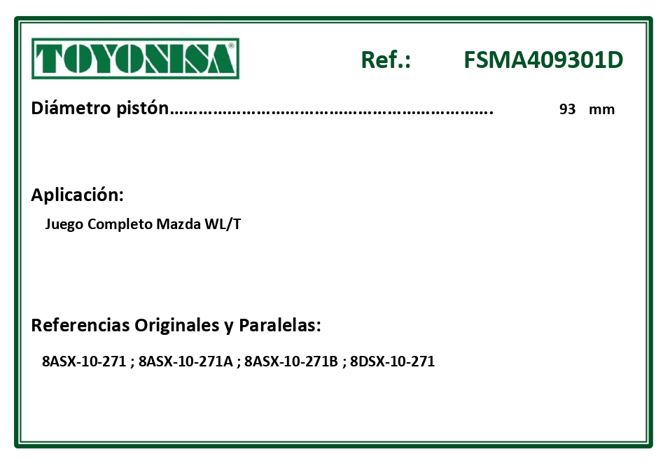 EQUIVALENCIAS ORIGINALES Y PARALELAS JUNTAS