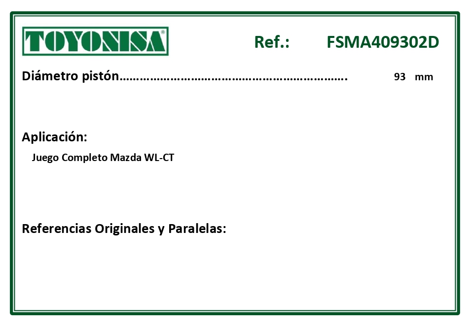 EQUIVALENCIAS ORIGINALES Y PARALELAS JUNTAS