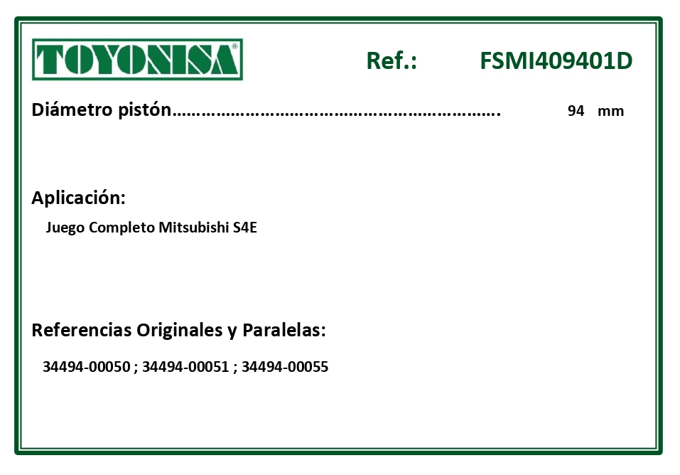 EQUIVALENCIAS ORIGINALES Y PARALELAS JUNTAS