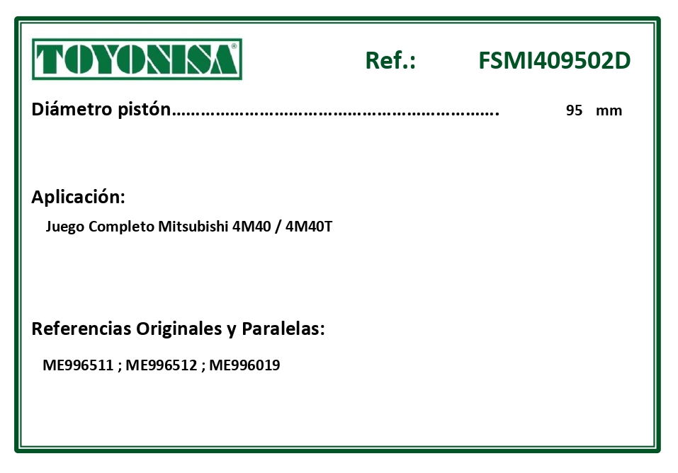 EQUIVALENCIAS ORIGINALES Y PARALELAS JUNTAS