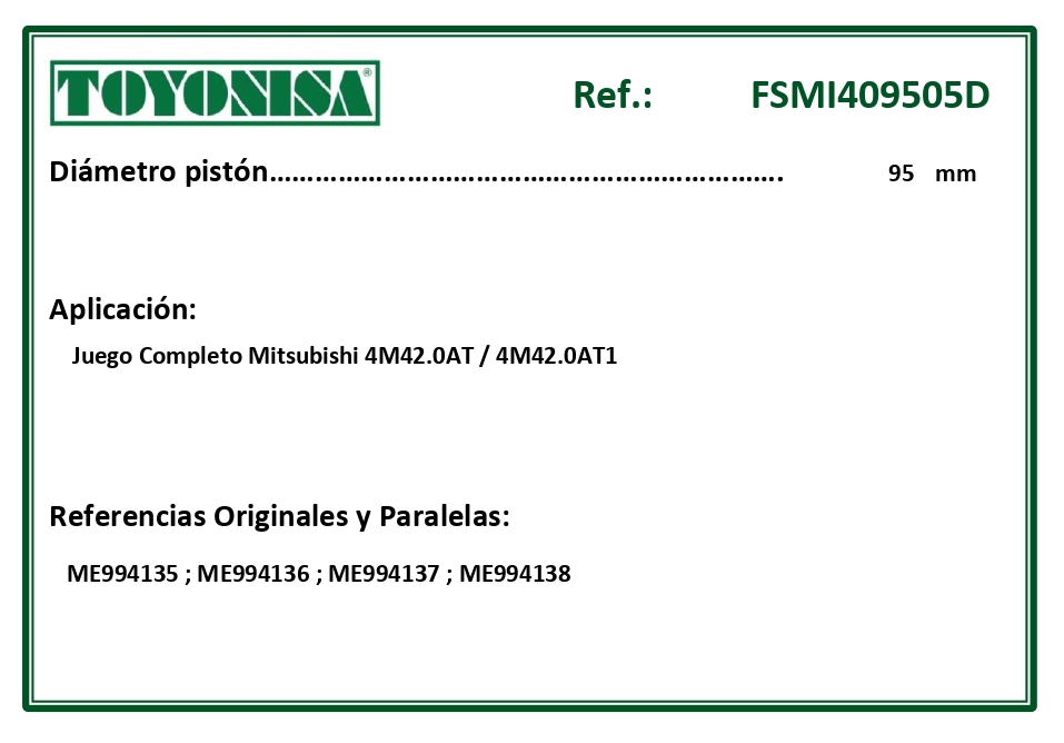 EQUIVALENCIAS ORIGINALES Y PARALELAS JUNTAS