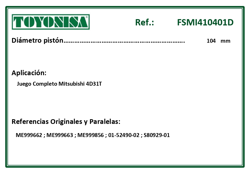 EQUIVALENCIAS ORIGINALES Y PARALELAS JUNTAS