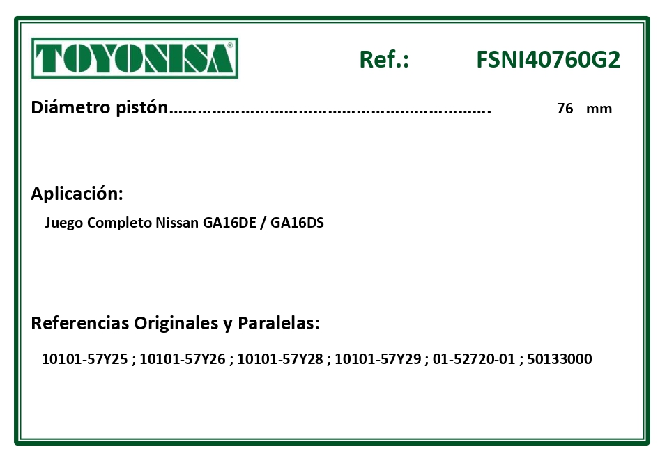 EQUIVALENCIAS ORIGINALES Y PARALELAS JUNTAS