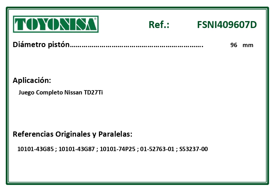 EQUIVALENCIAS ORIGINALES Y PARALELAS JUNTAS