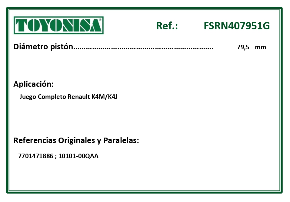 EQUIVALENCIAS ORIGINALES Y PARALELAS JUNTAS