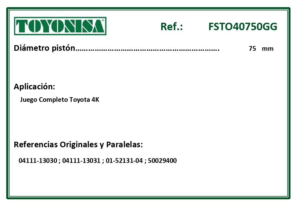 EQUIVALENCIAS ORIGINALES Y PARALELAS JUNTAS