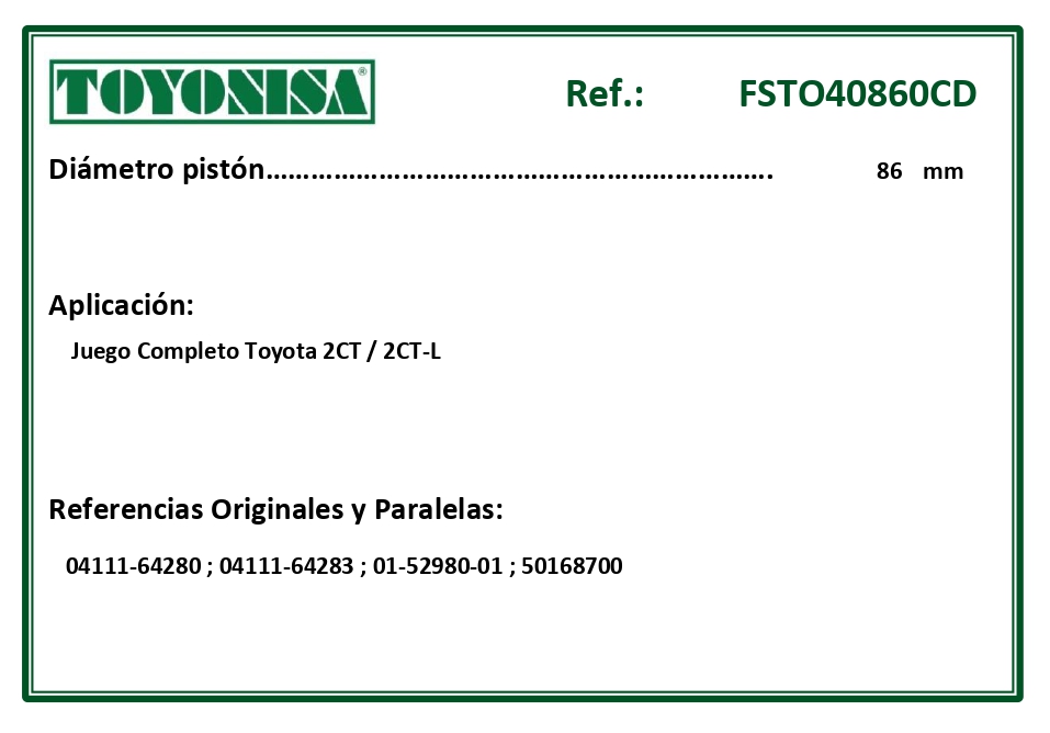 EQUIVALENCIAS ORIGINALES Y PARALELAS JUNTAS