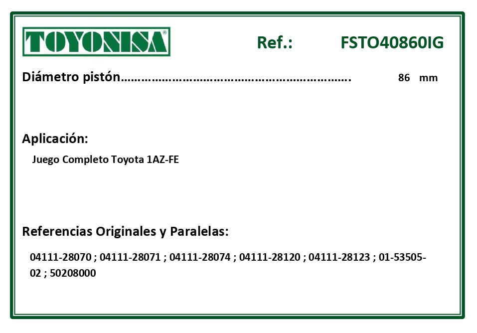 EQUIVALENCIAS ORIGINALES Y PARALELAS JUNTAS