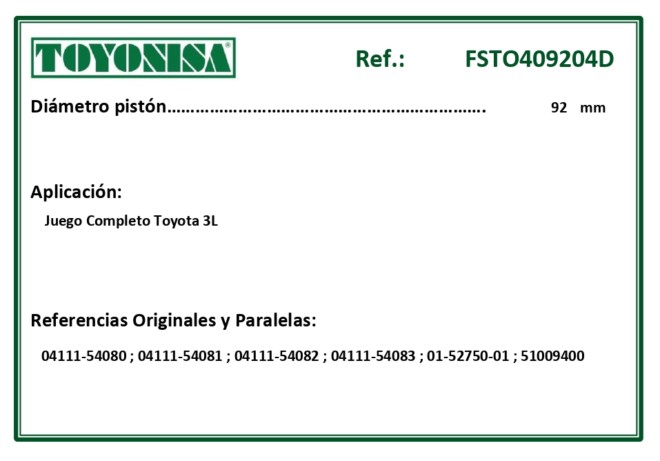 EQUIVALENCIAS ORIGINALES Y PARALELAS JUNTAS