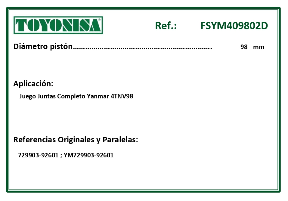 EQUIVALENCIAS ORIGINALES Y PARALELAS JUNTAS