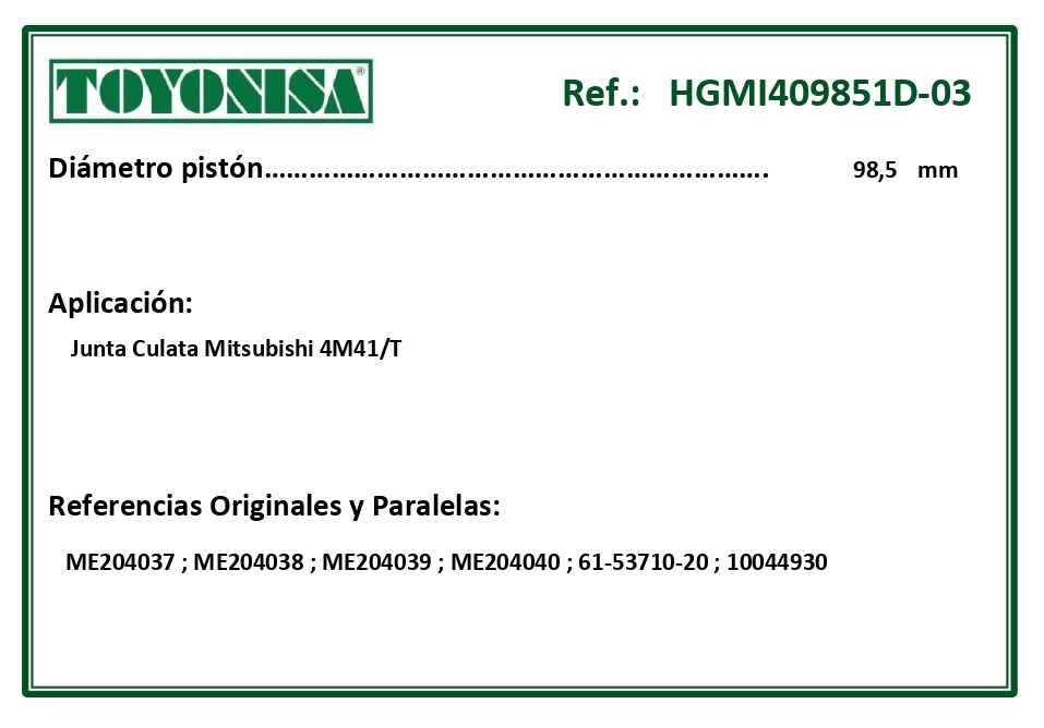EQUIVALENCIAS ORIGINALES Y PARALELAS JUNTAS