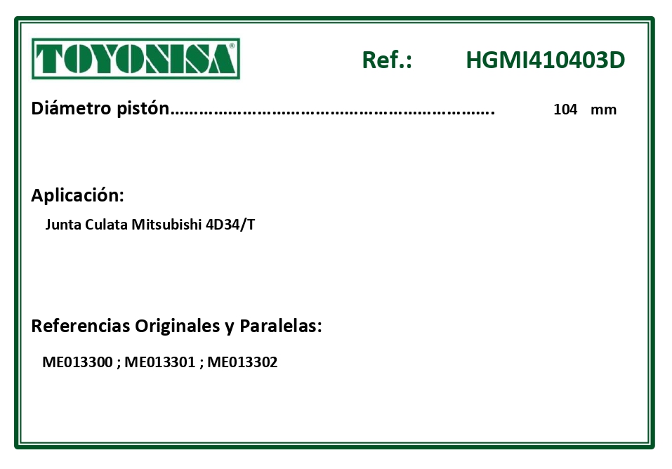 EQUIVALENCIAS ORIGINALES Y PARALELAS JUNTAS