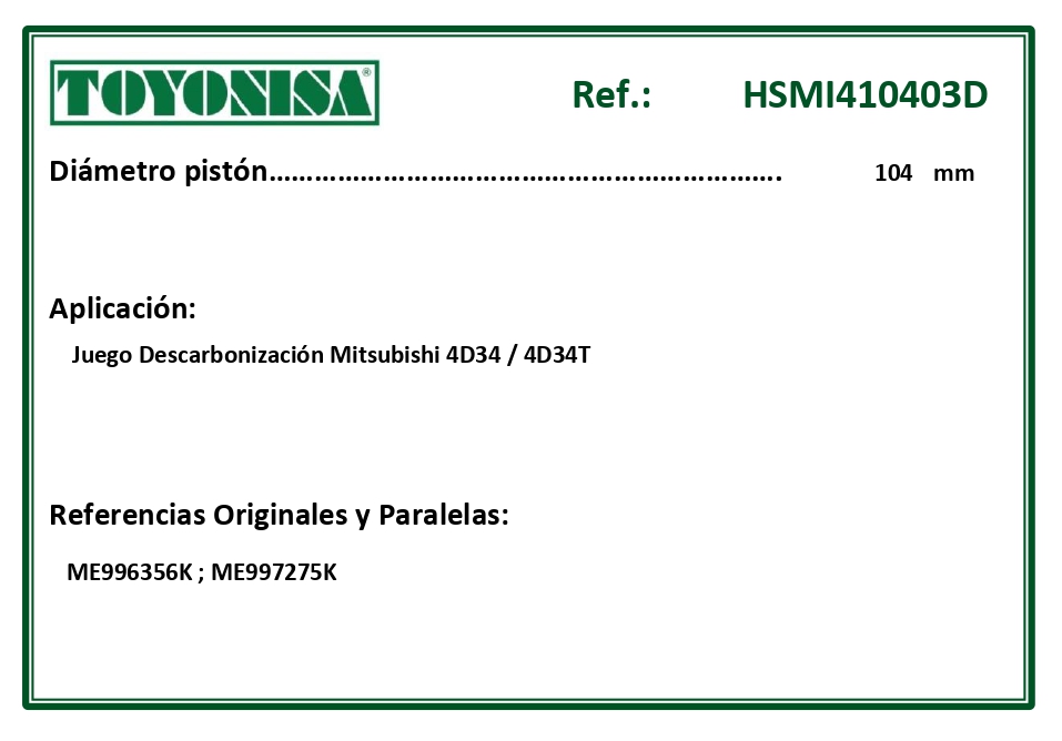 EQUIVALENCIAS ORIGINALES Y PARALELAS JUNTAS