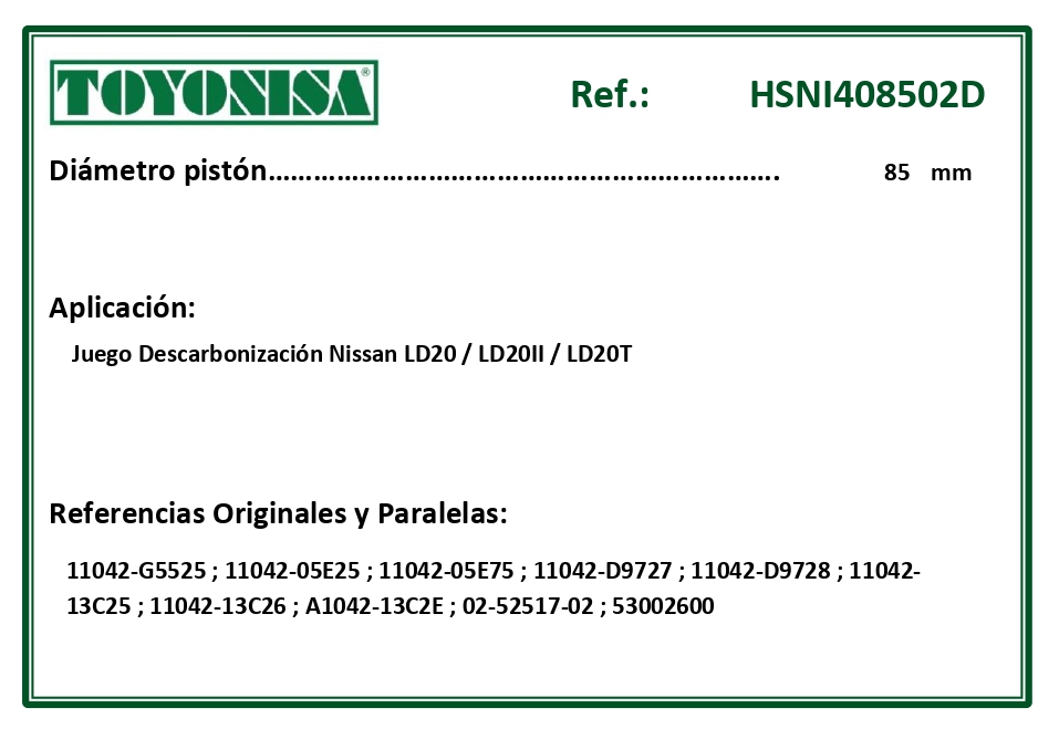 EQUIVALENCIAS ORIGINALES Y PARALELAS JUNTAS