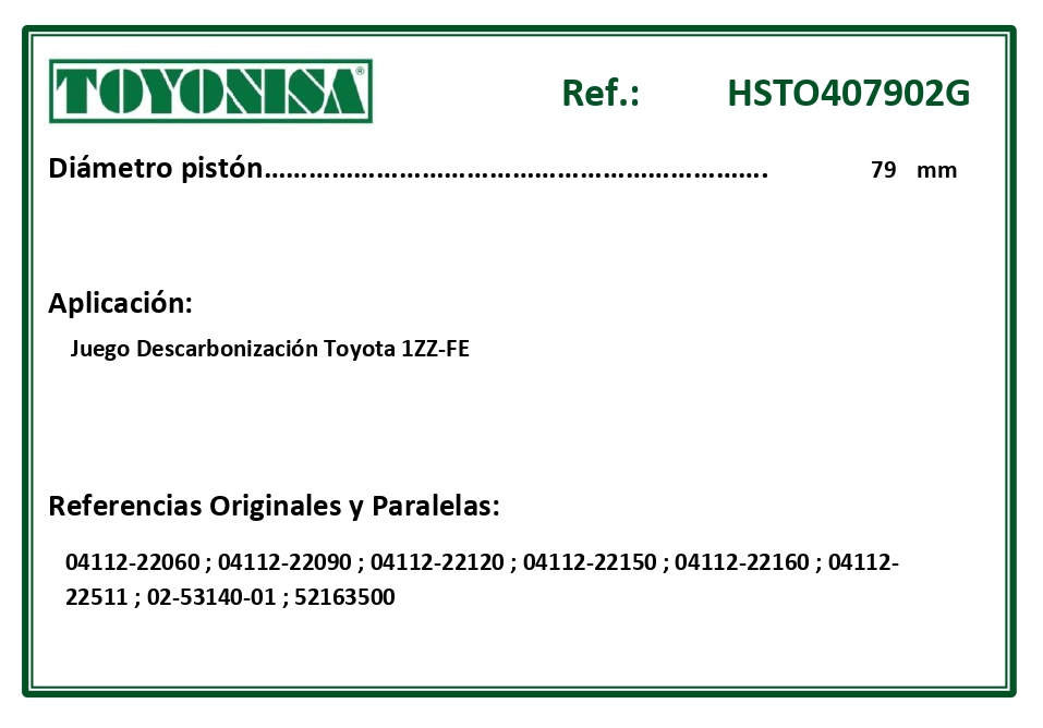 EQUIVALENCIAS ORIGINALES Y PARALELAS JUNTAS