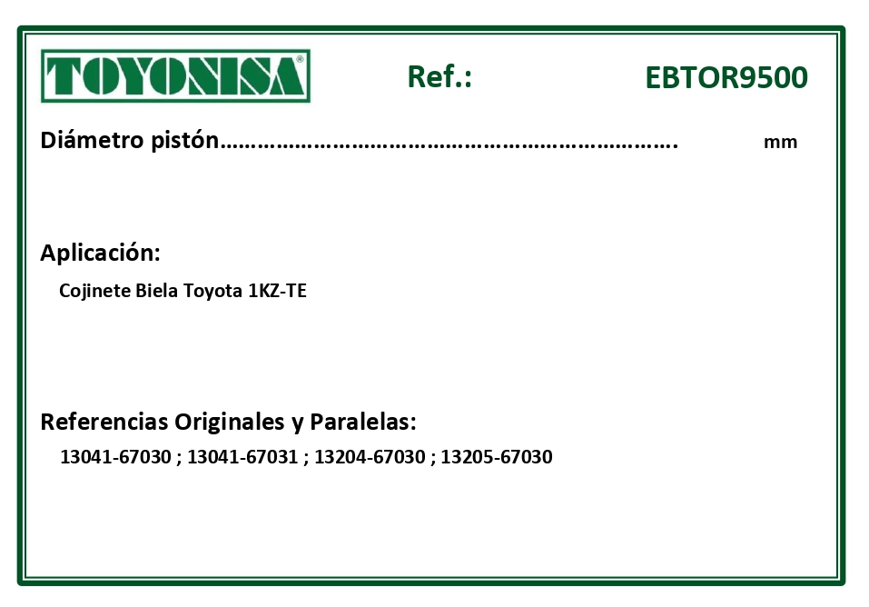 EQUIVALENCIAS ORIGINALES Y PARALELAS COJINETES