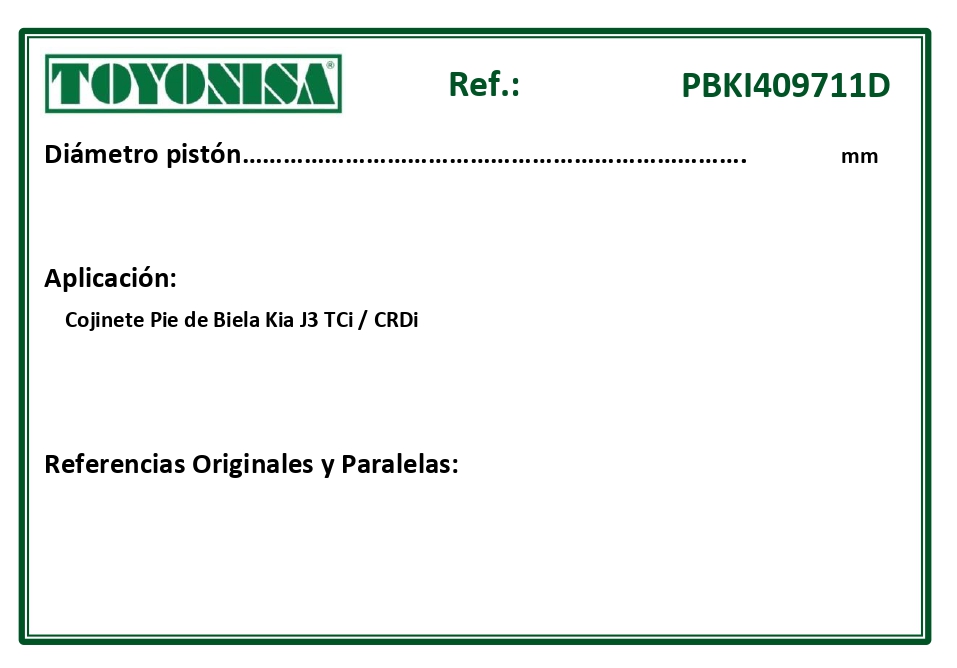 EQUIVALENCIAS ORIGINALES Y PARALELAS COJINETES