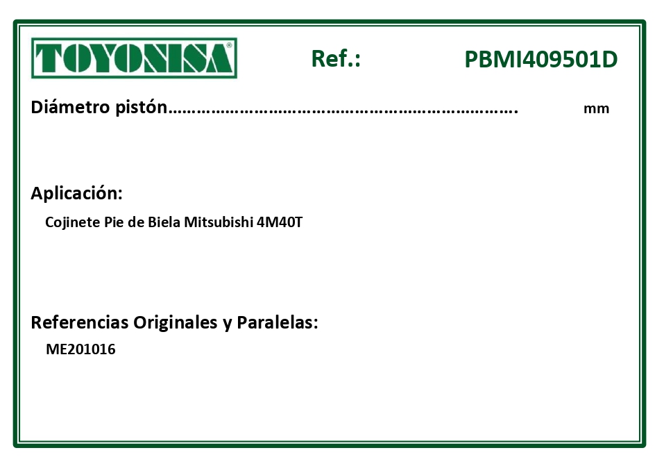 EQUIVALENCIAS ORIGINALES Y PARALELAS COJINETES