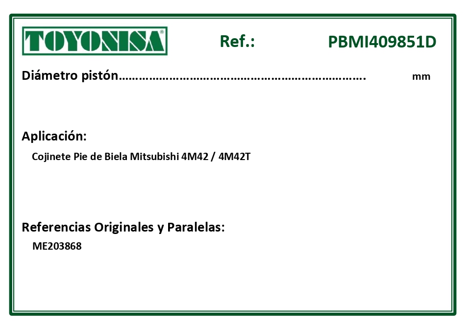 EQUIVALENCIAS ORIGINALES Y PARALELAS COJINETES