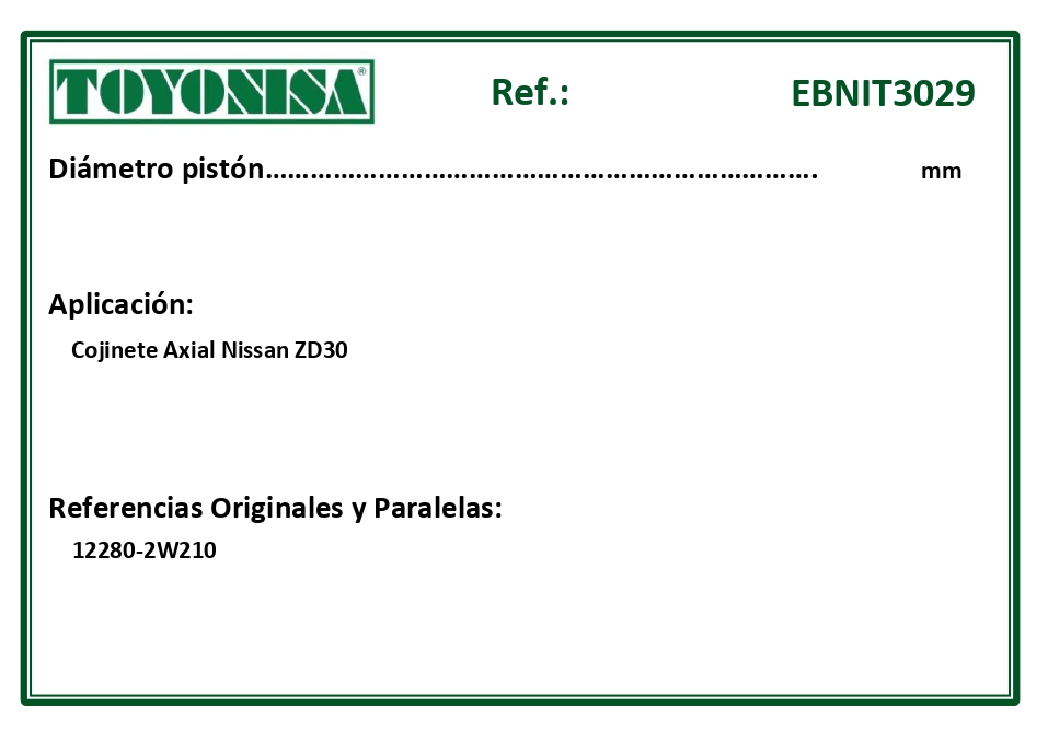 EQUIVALENCIAS ORIGINALES Y PARALELAS COJINETES