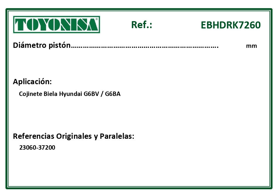 EQUIVALENCIAS ORIGINALES Y PARALELAS COJINETES