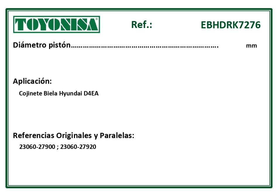 EQUIVALENCIAS ORIGINALES Y PARALELAS COJINETES